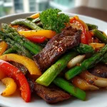 Air Fryer Fajita Vegetables with Steak