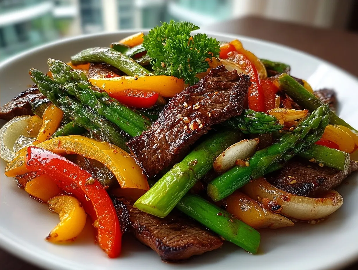Air Fryer Fajita Vegetables with Steak