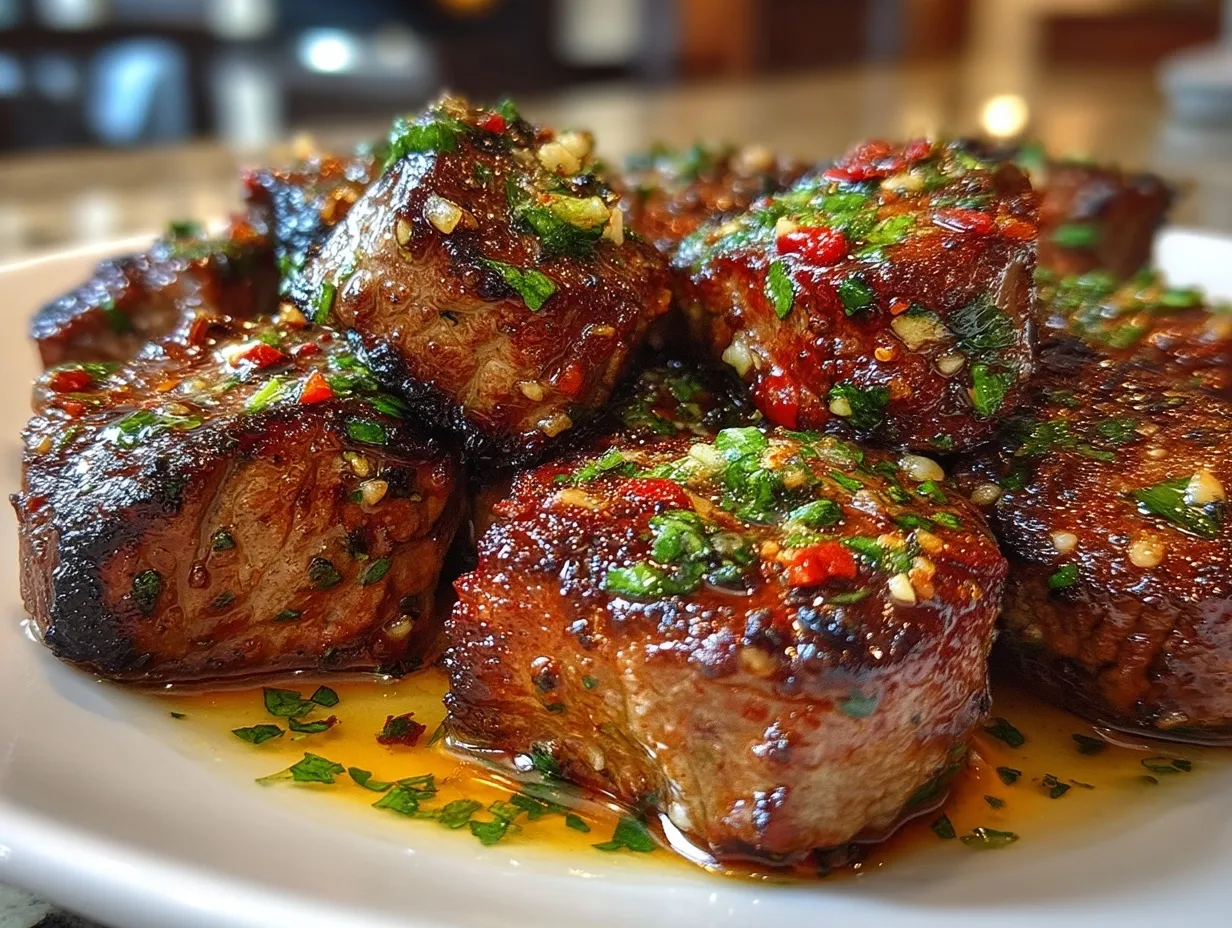 Air Fryer Garlic Butter Steak Bites