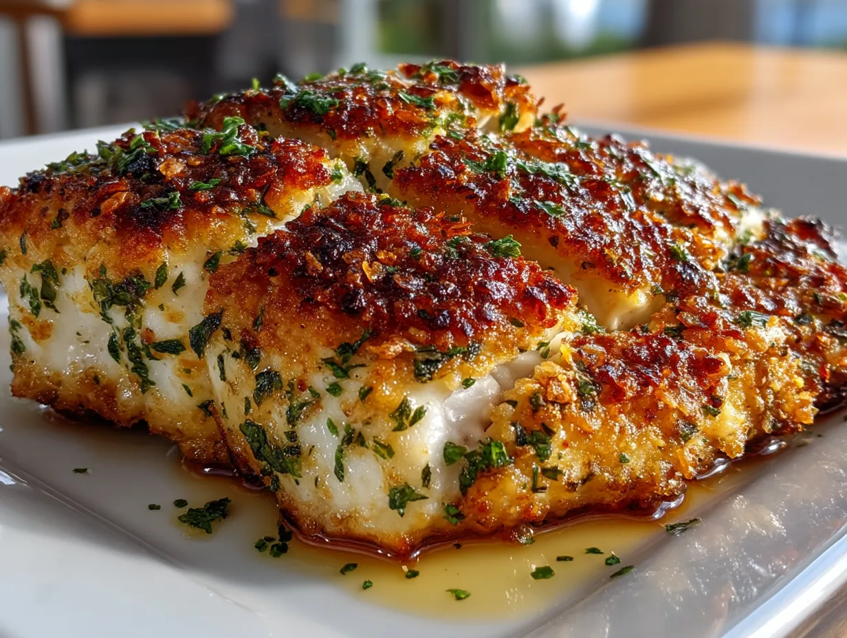 Serving Air Fryer Parmesan Tilapia with sides