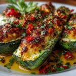 Air Fryer Stuffed Zucchini Boats