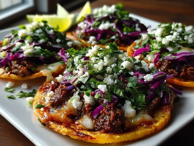 Baked Ground Beef Tostadas (Cabbage Slaw)