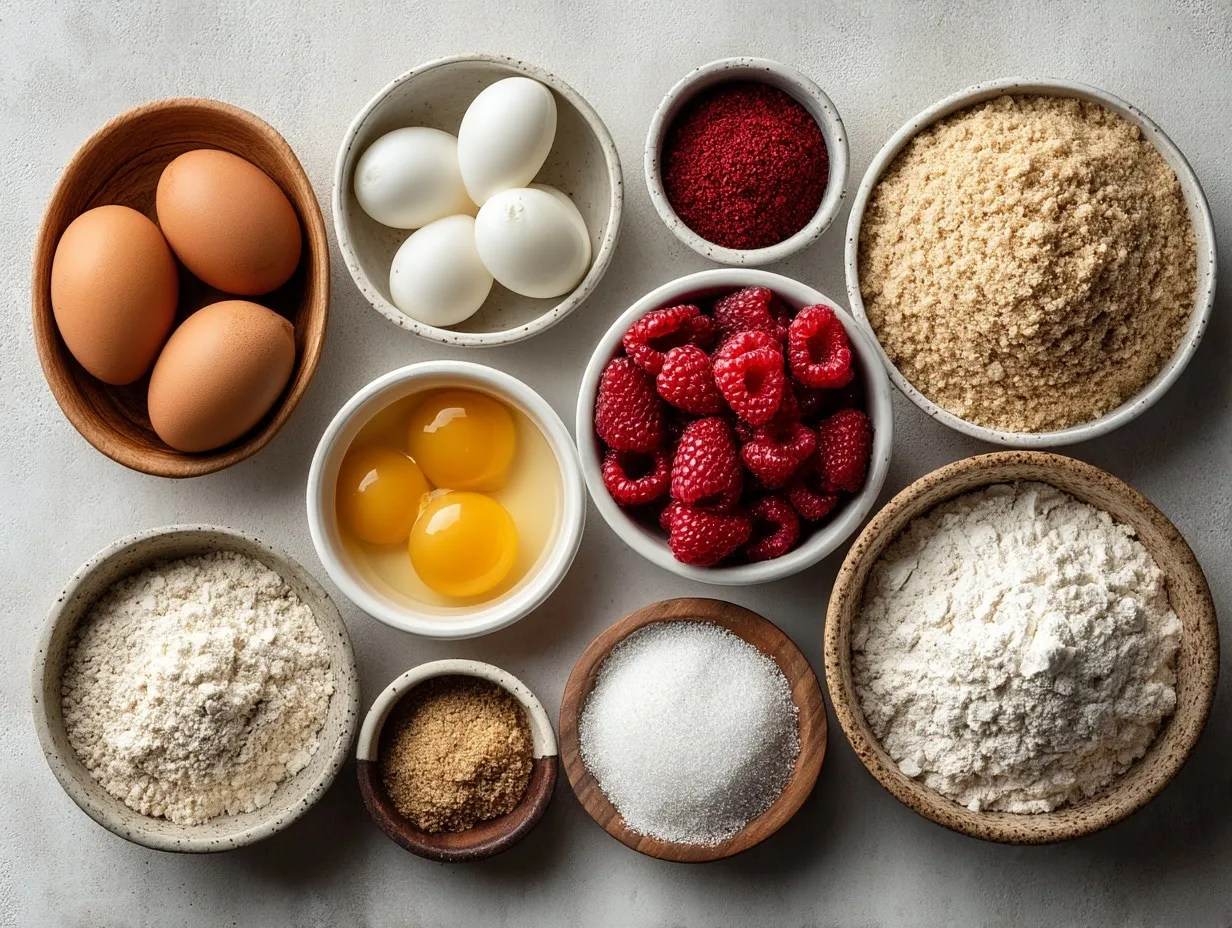 Ingredients for Baked Raspberry Protein Donuts