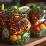 Blackened Chicken Protein Salad Jars
