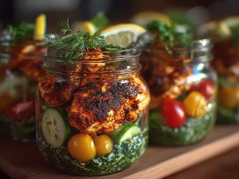 Blackened Chicken Protein Salad Jars