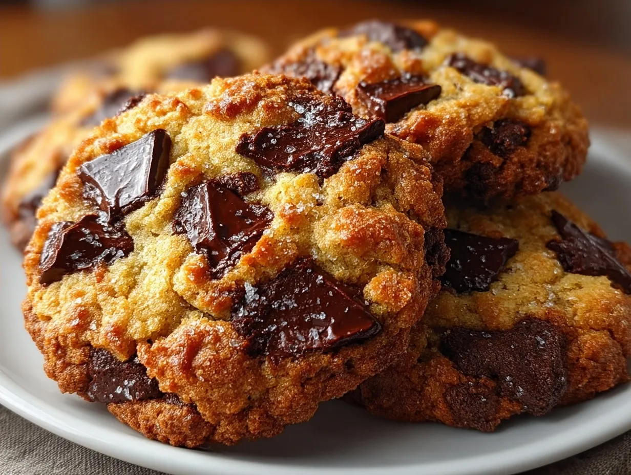 Served Brown Butter Protein Chocolate Chip Cookies with Milk