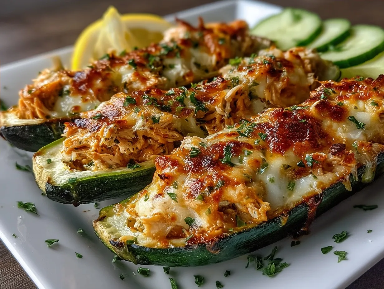 buffalo chicken zucchini boats