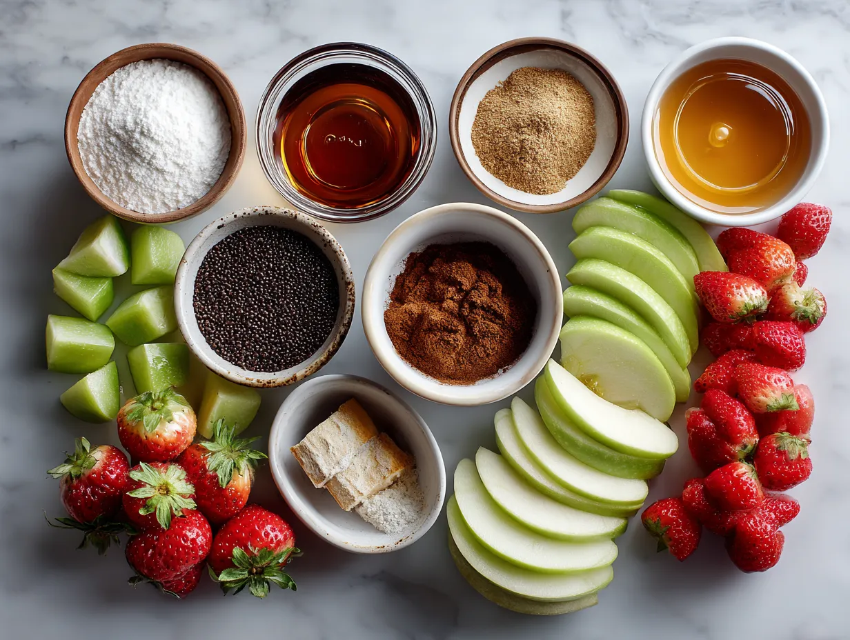 Ingredients for Caramel Apple Nachos Low Calorie