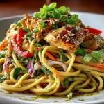 Cold Peanut Noodle Salad with Chicken
