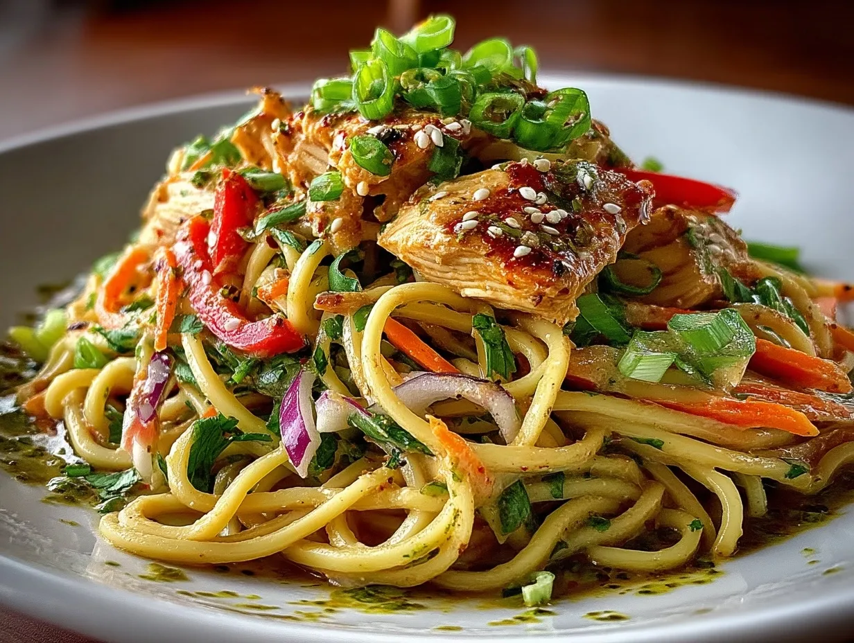 Cold Peanut Noodle Salad with Chicken