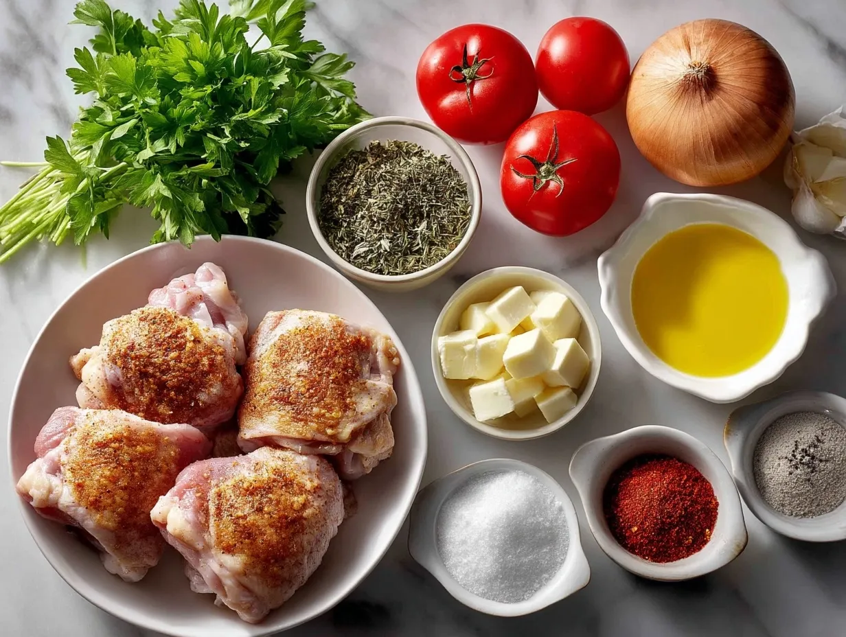 Ingredients for crispy air fryer chicken thighs skinless