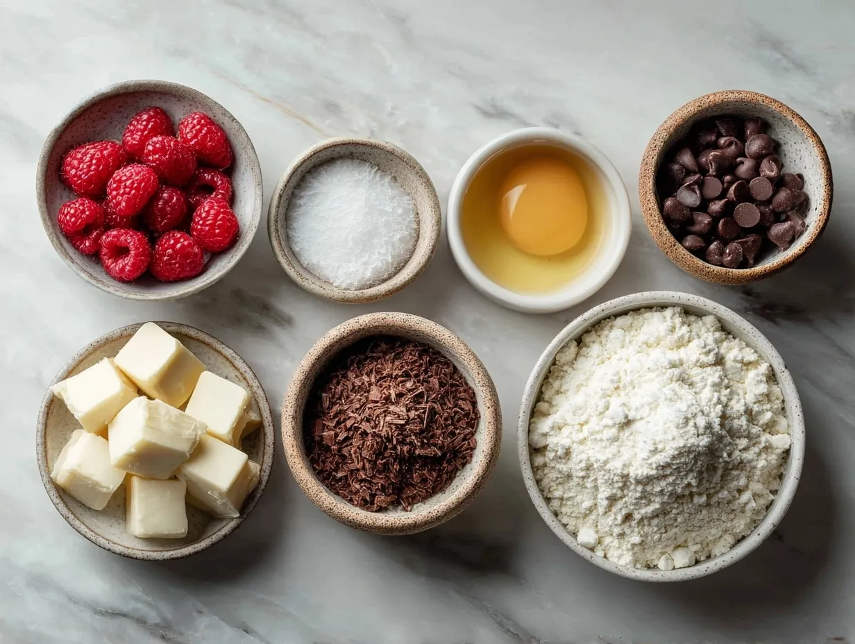 Ingredients for Dark Chocolate Raspberry Protein Truffles