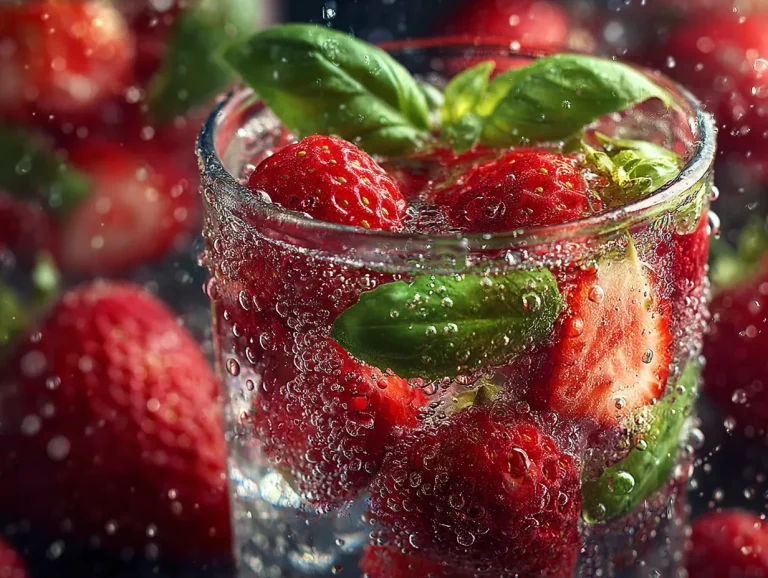 Fresh Strawberry Basil Infused Water