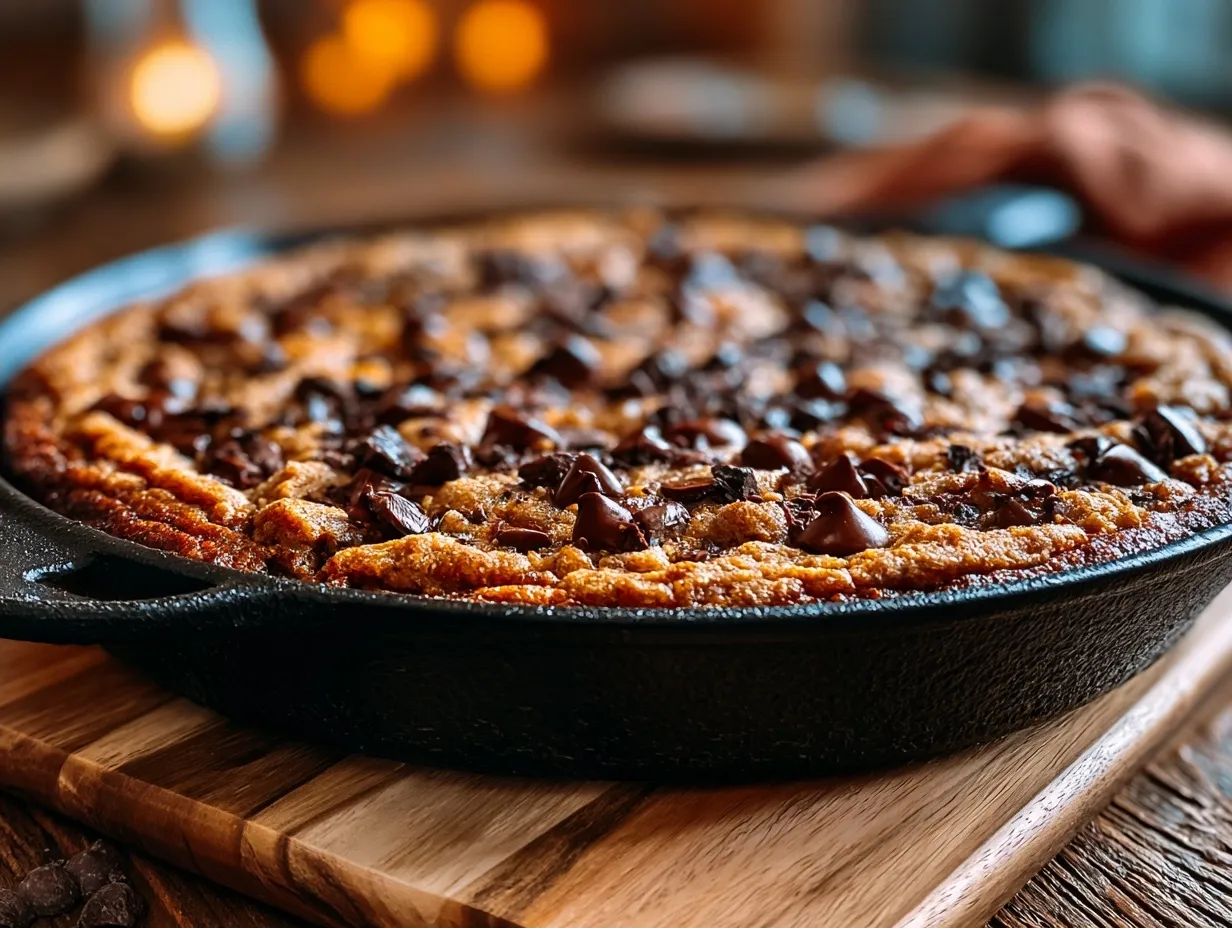 Giant Chocolate Chip Skillet Protein Cookie