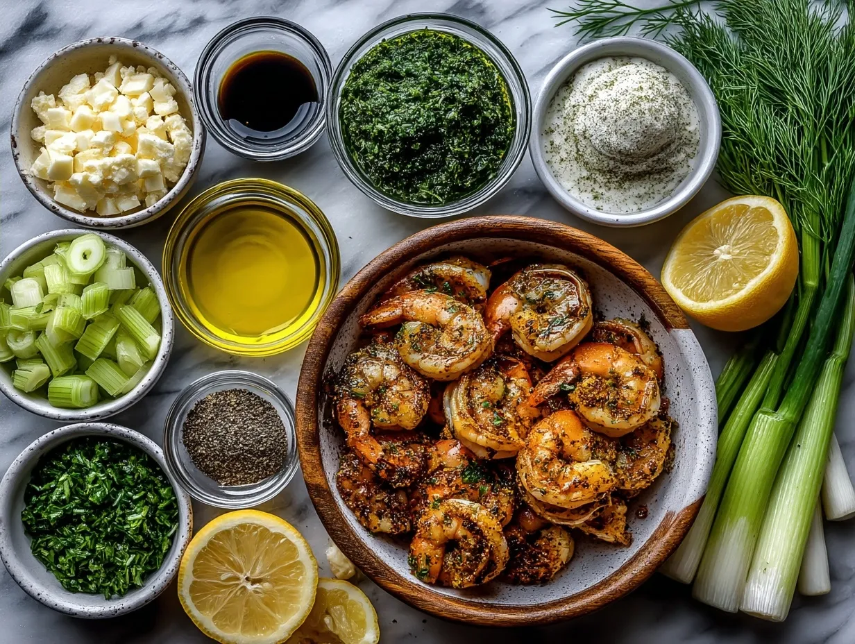 Ingredients for Grilled Garlic Herb Shrimp Cups