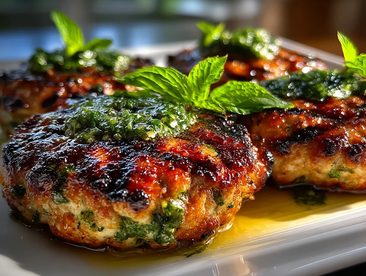 Grilled Pesto Turkey Burgers