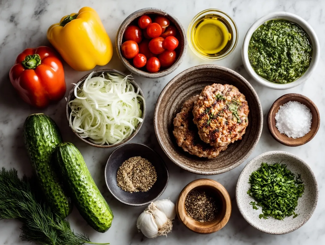 Ingredients for Grilled Pesto Turkey Burgers