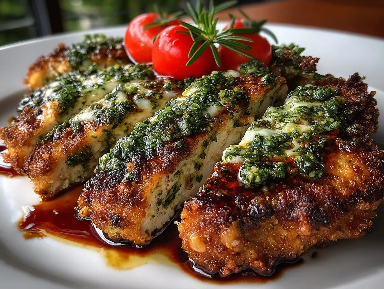 Served Grilled Pesto Turkey Cutlets plated with side dishes