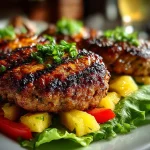 Grilled Pineapple Beef Burgers (No Bun)