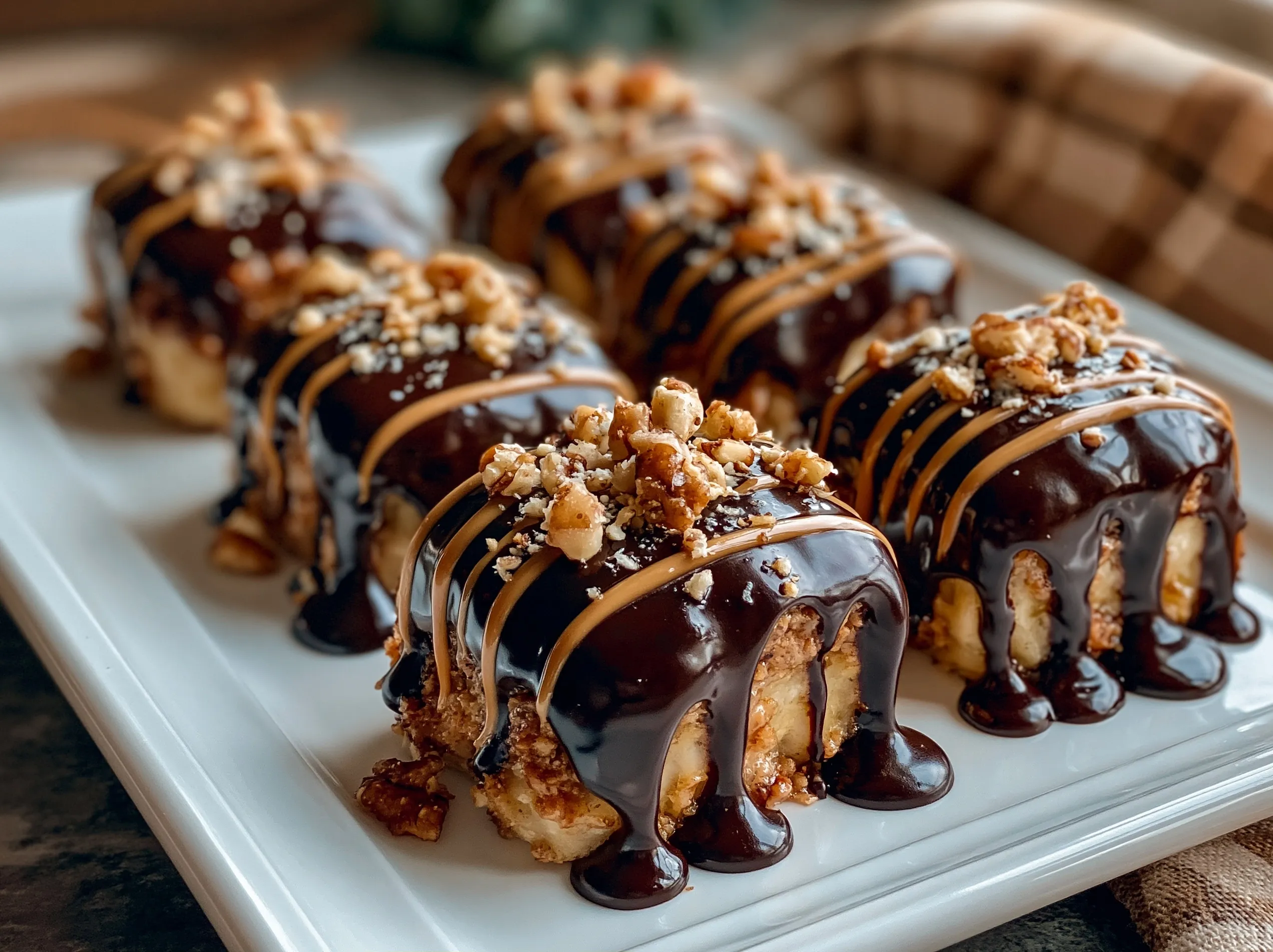 Healthy Chocolate Peanut Butter Banana Bites