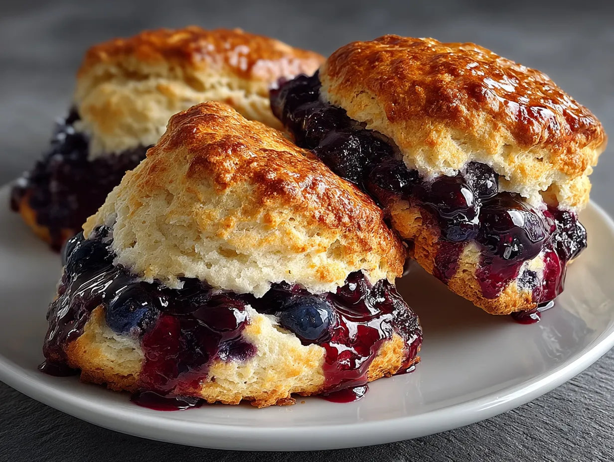 Serving presentation of High Protein Blueberry Scones