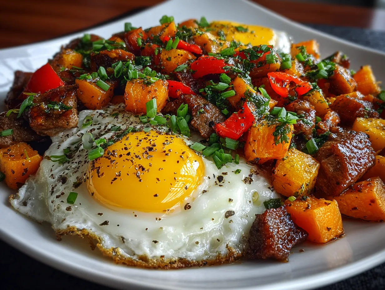 Lean Beef Sweet Potato Breakfast Hash