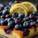 Lemon Blueberry Protein Sheet Cake