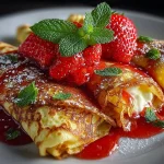 Low Calorie Strawberry Crepes (Greek Yogurt)