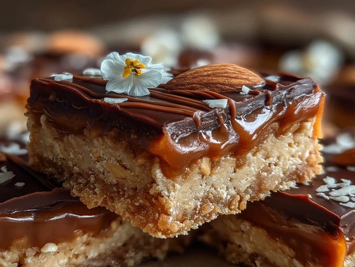No-Bake Peanut Butter Protein Bars cut and served with apple slices and tea