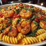 One-Pot Creamy Tomato Basil Pasta with Shrimp