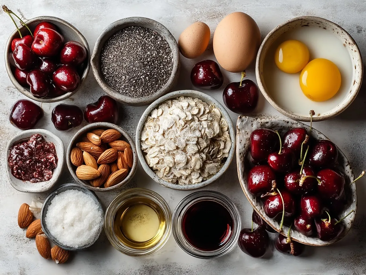 Ingredients for Overnight Oats with Summer Cherries
