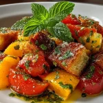 Peach Tomato Panzanella