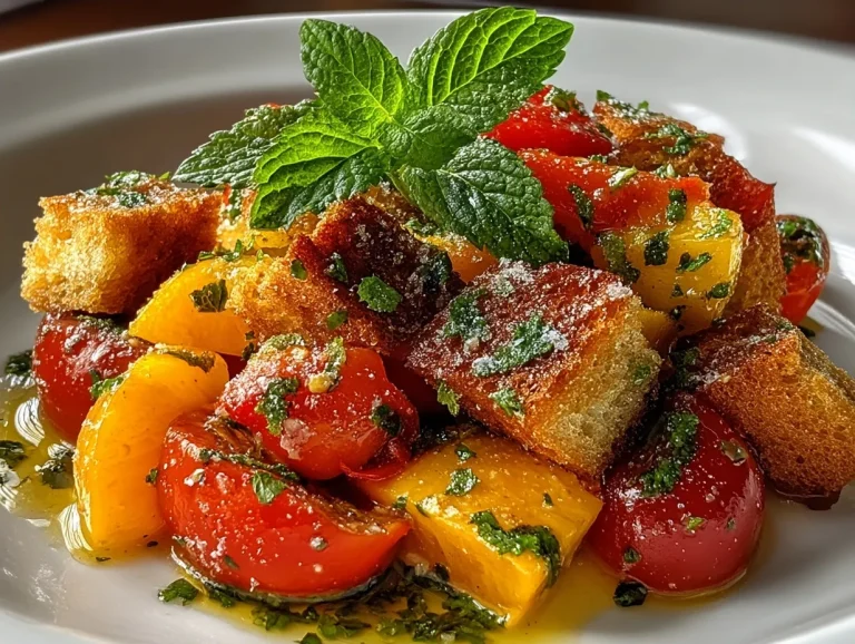Peach Tomato Panzanella