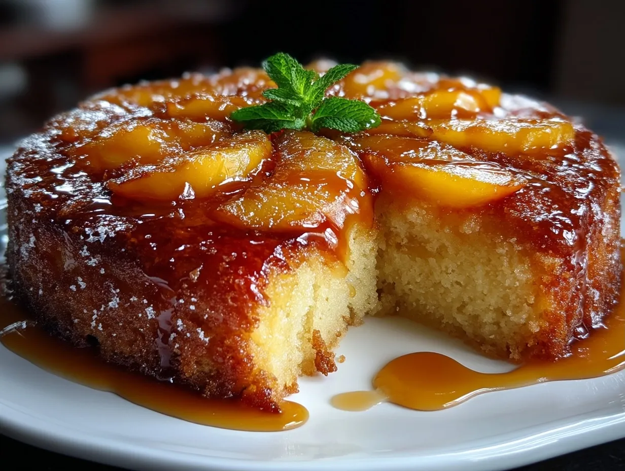 Peach Upside Down Cake (Almond Flour)