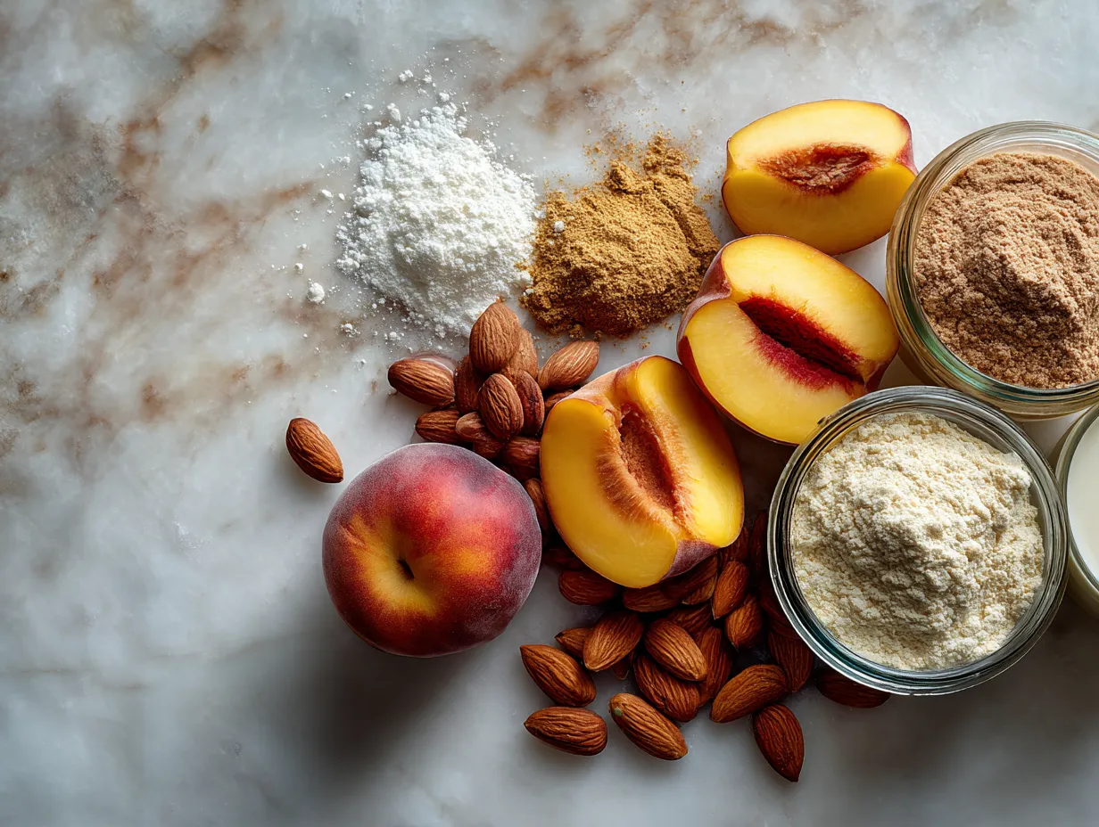 Ingredients for Peaches Cream Protein Shake