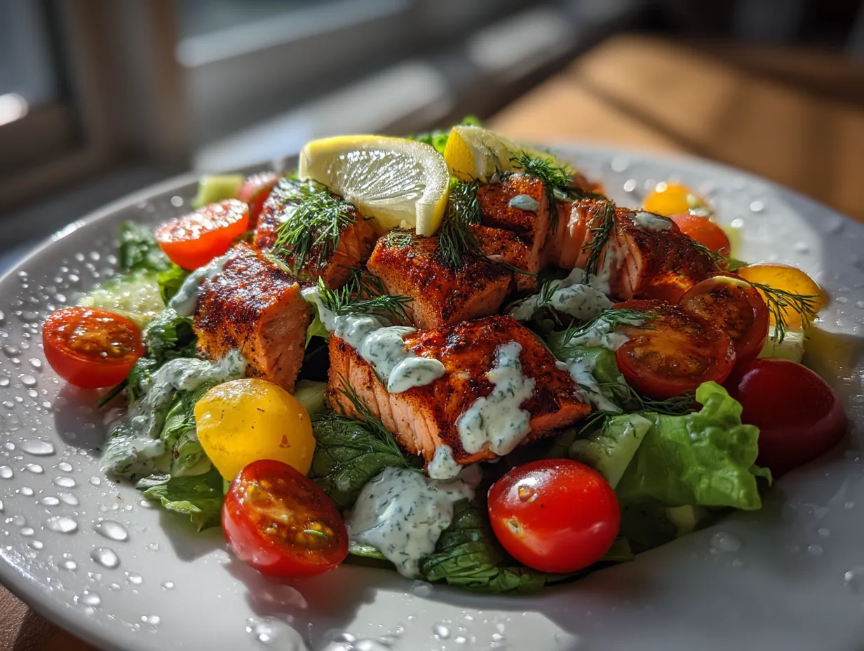 Salmon Cobb Salad with Lemon Dill