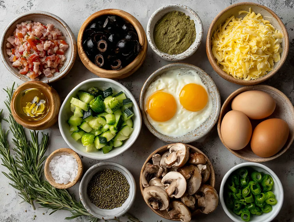 Ingredients for Savory Turkey Egg Protein Muffins