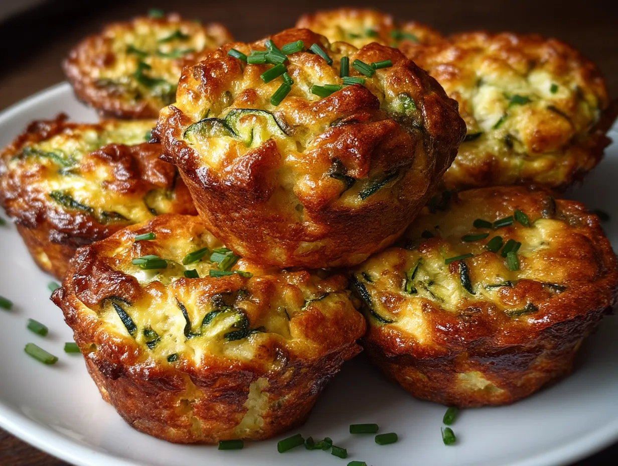 Serving Savory Zucchini Chive Protein Muffins with accompaniments