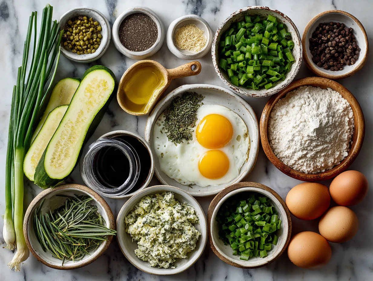 Ingredients for Savory Zucchini Chive Protein Muffins