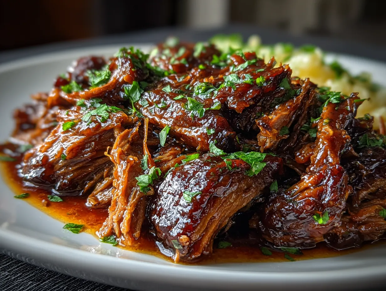 Slow Cooker BBQ Pulled Beef (Low Sugar)