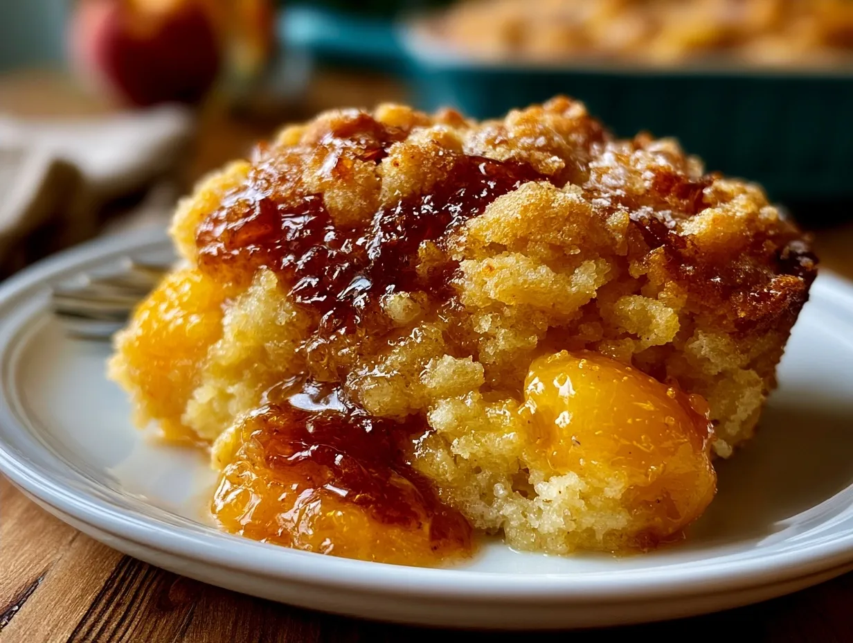 Serving Southern Peach Cobbler with ice cream and fresh mint