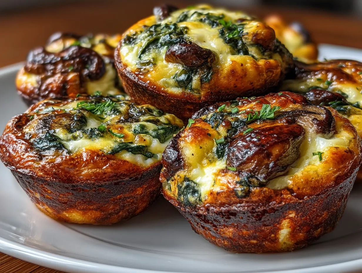 Serving Spinach Mushroom Sous Vide Egg Bites