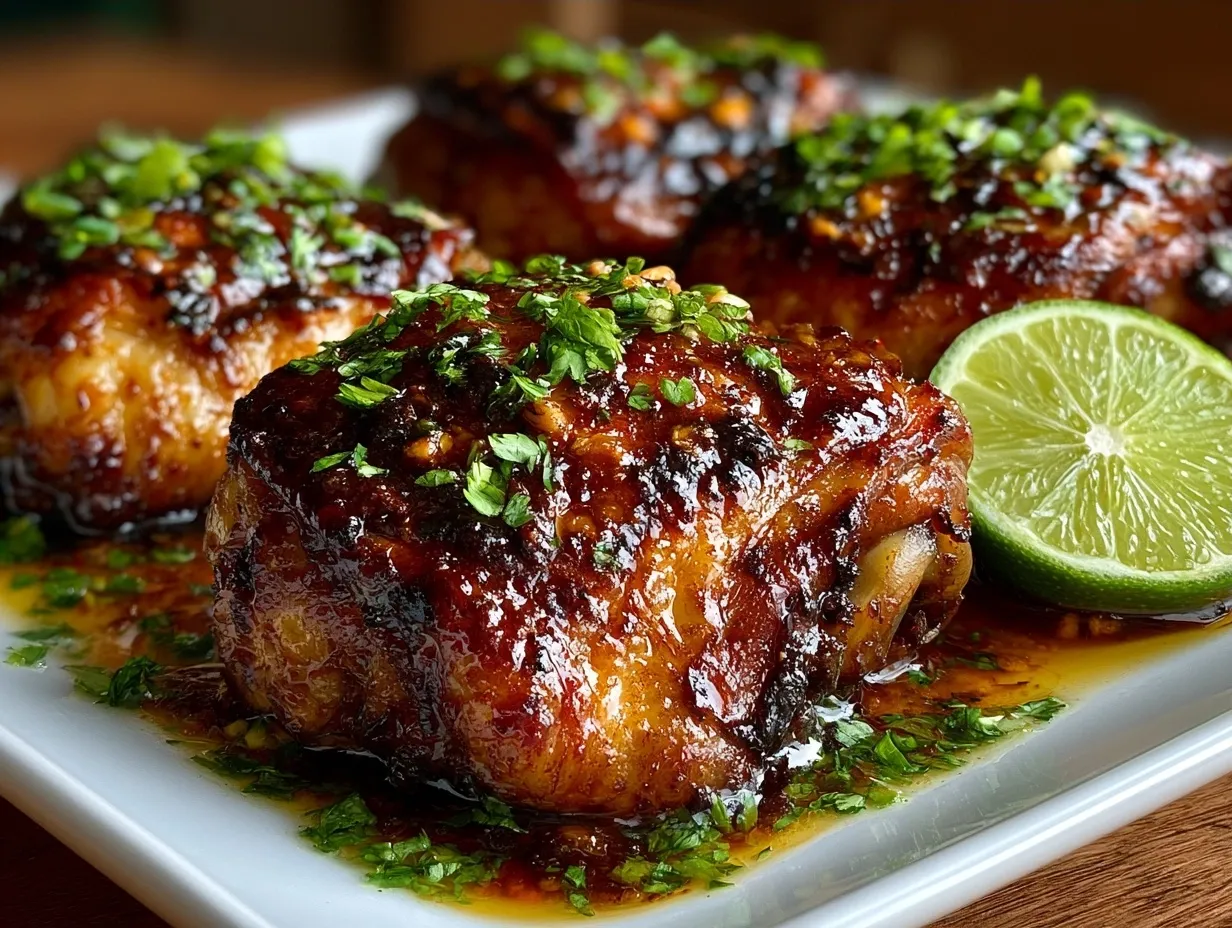 Sticky Ginger Lime Chicken Thighs