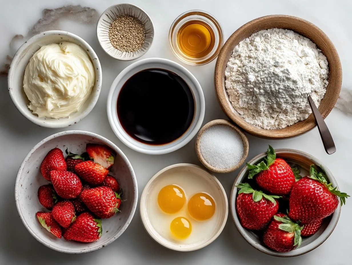 Ingredients for making Strawberry Greek Yogurt Scones