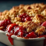 Strawberry Rhubarb Crisp (Honey Sweetened)
