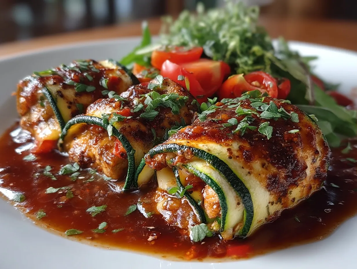 Zucchini Enchilada Roll Ups (Ground Turkey)