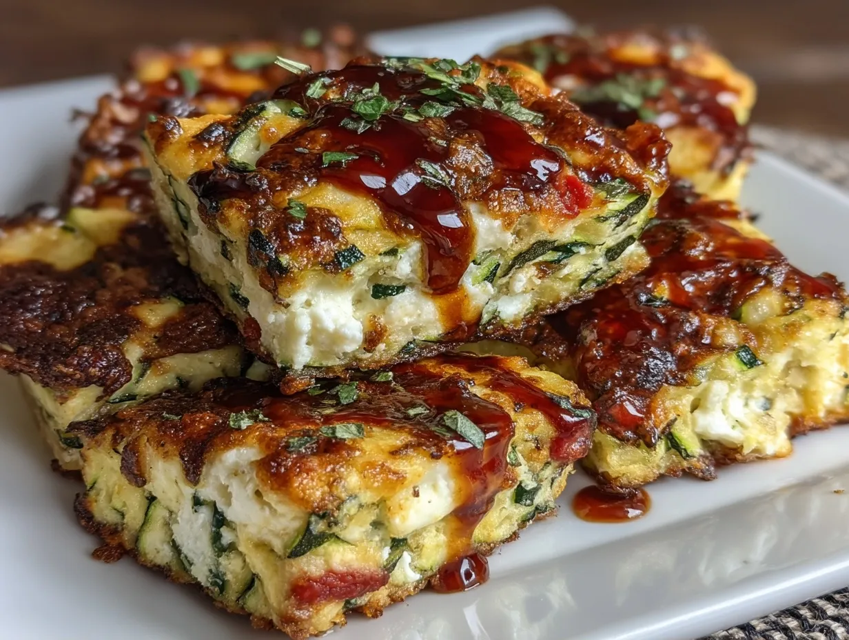 Plated Zucchini Pizza Crust Bites served with dipping sauce