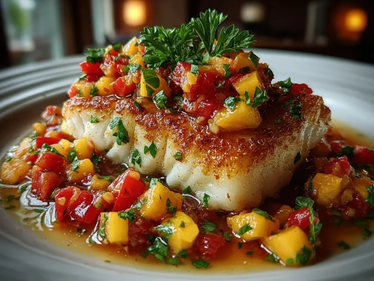 Baked Cod with Fresh Peach Salsa