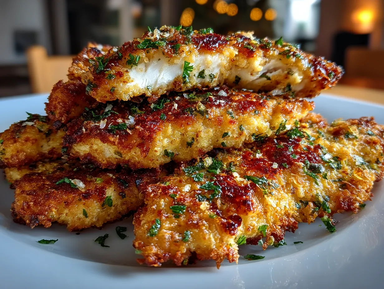 Serving Baked Parmesan Crusted Chicken Tenders with sides
