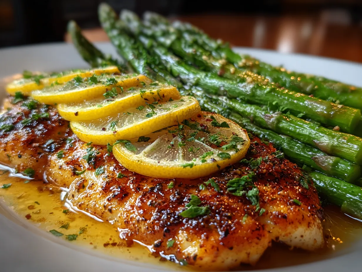 Baked Tilapia with Lemon & Asparagus